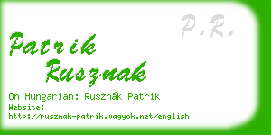 patrik rusznak business card
